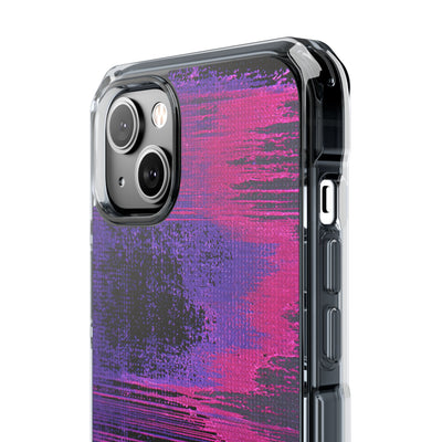 Neon Signal Shift · Clear Impact Magnetic Phone Case for iPhone · Purple