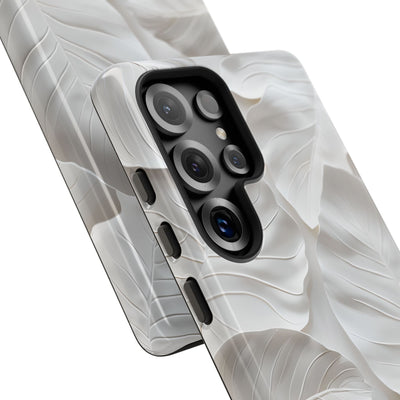 Sculpted Ivory Leaves · Tough Phone Case for Samsung