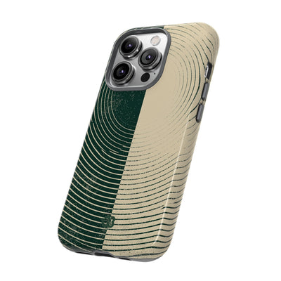Green Tough Phone Case for iPhone - Evergreen Split Grain