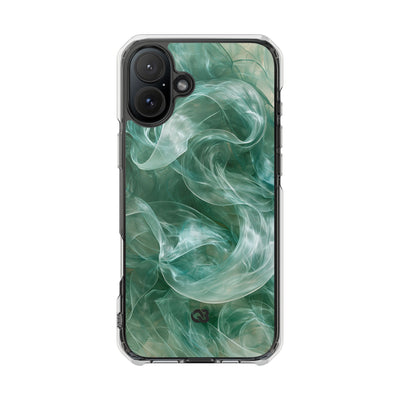 Translucent Aqua Flow · Clear Impact Magnetic Phone Case for iPhone · Teal