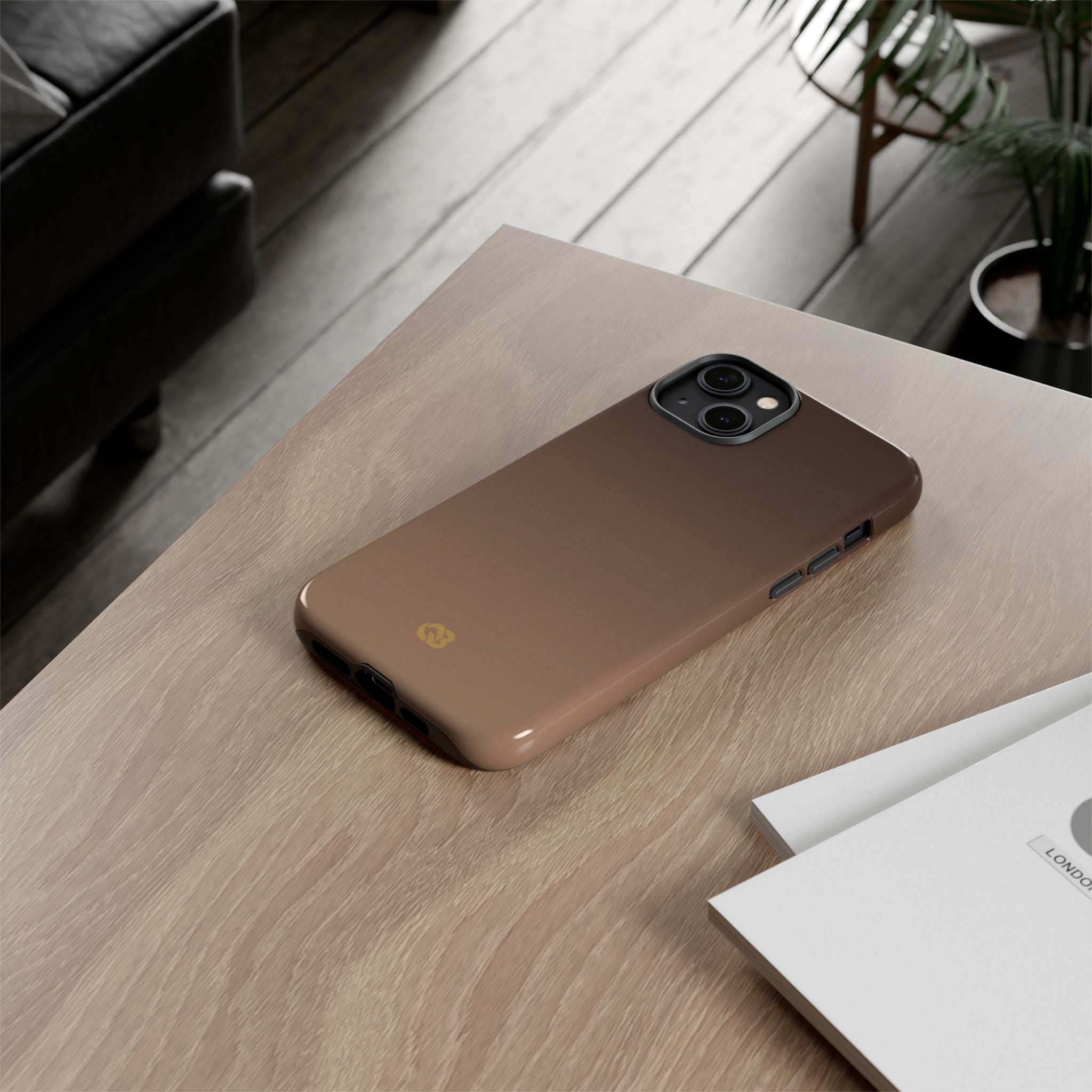Brown Tough Phone Case for iPhone - Smoked Caramel Fade