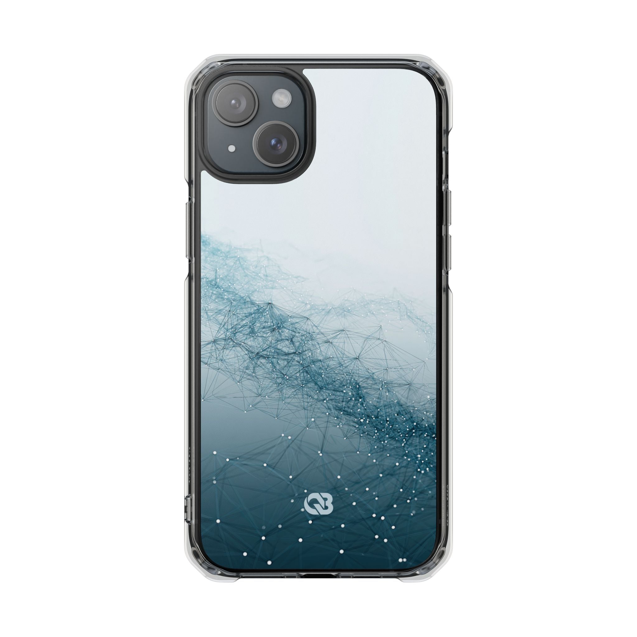 Teal Impact MagSafe Phone Case for iPhone - Cyan Vector Lattice