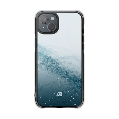 Teal Impact MagSafe Phone Case for iPhone - Cyan Vector Lattice