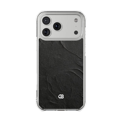 Obsidian Stucco Relief · Clear Impact Magnetic Phone Case for iPhone ·  Black