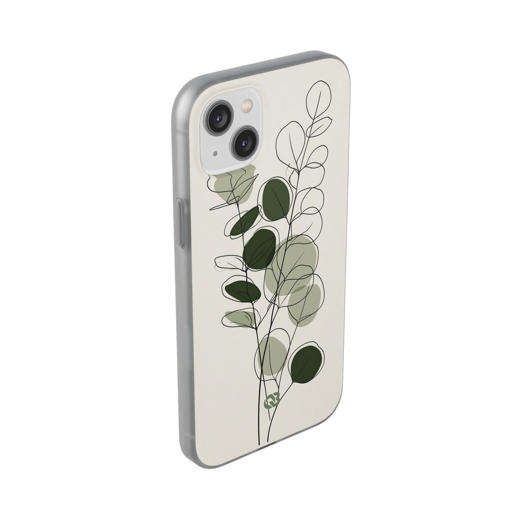 Green Lite Phone Case for iPhone - Muted Eucalyptus Sketch