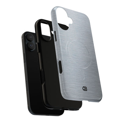 Silver Tough 2.0 Magsafe Phone Case for iPhone - Satin Chrome Grain