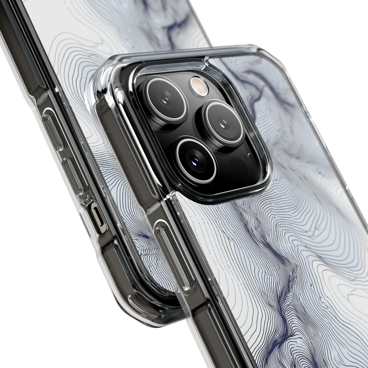 Nordic Ridge Contour · Clear Impact Magnetic Phone Case for iPhone · White