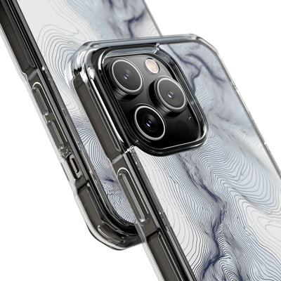 Nordic Ridge Contour · Clear Impact Magnetic Phone Case for iPhone · White