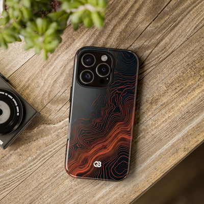 Black Tough Phone Case for iPhone - Volcanic Basalt Map