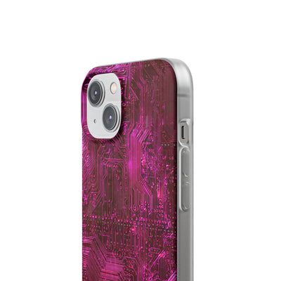 Magenta Circuit Trace · Lite Phone Case for iPhone ·  Pink