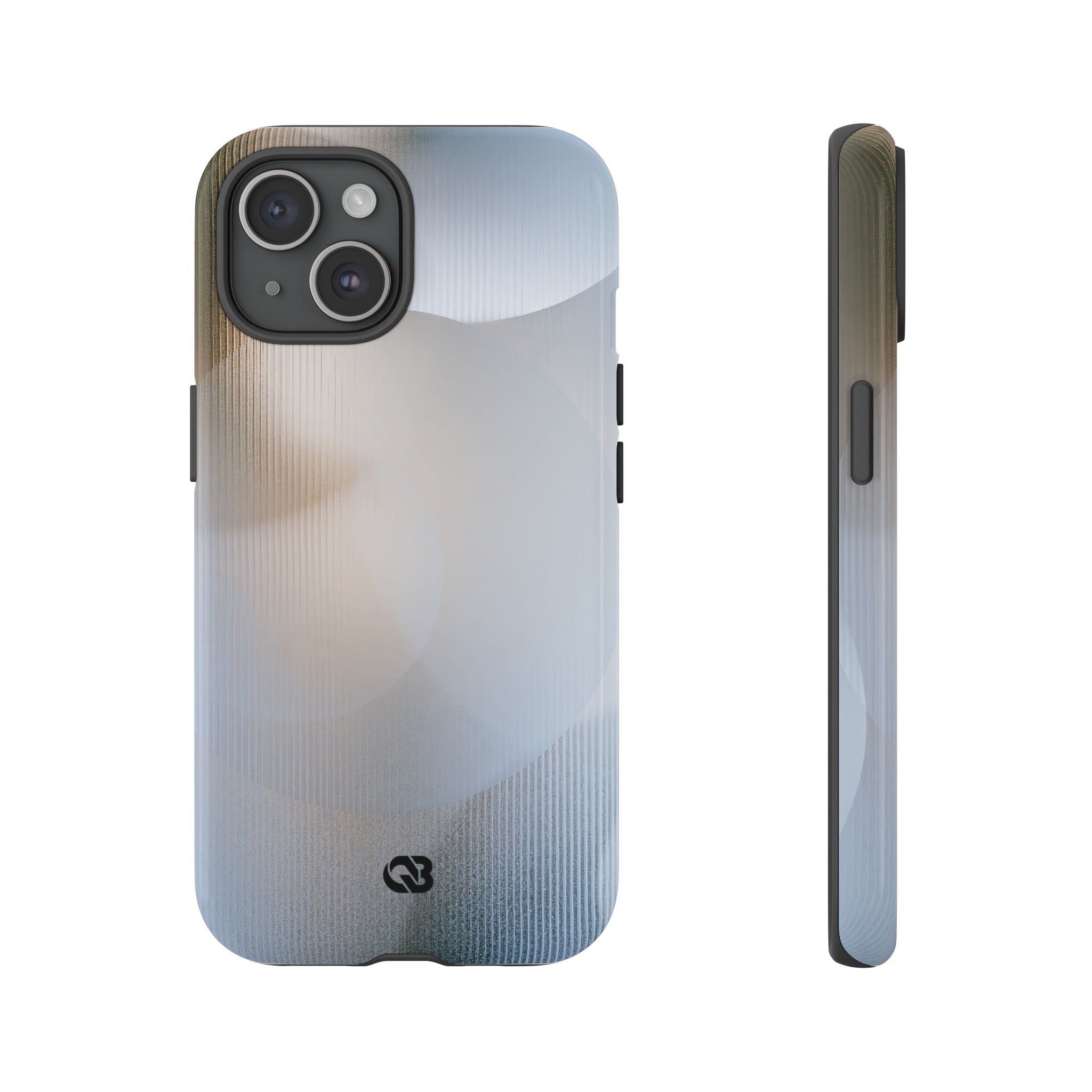 White Tough Phone Case for iPhone - Frosted Ribbed Sphere