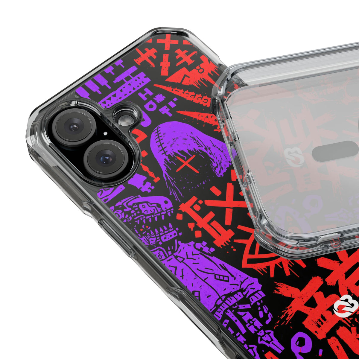 Underground Cyber Glyphs · Clear Impact Magnetic Phone Case for iPhone · Black