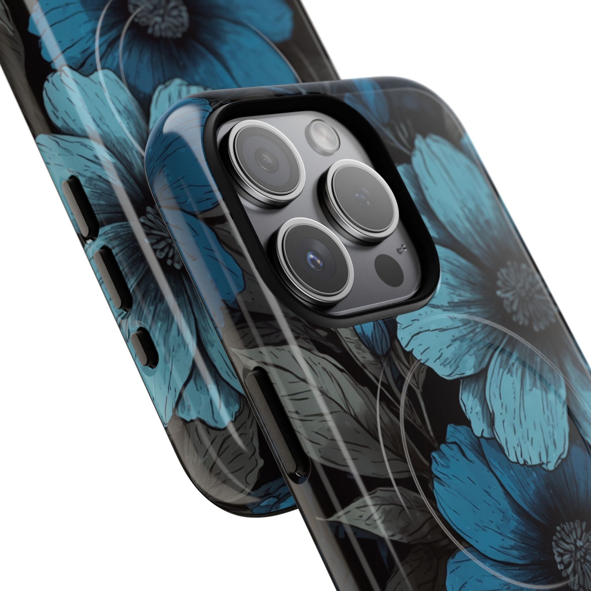 Blue Petal Radiance iPhone 15 Pro Case - Tough+
