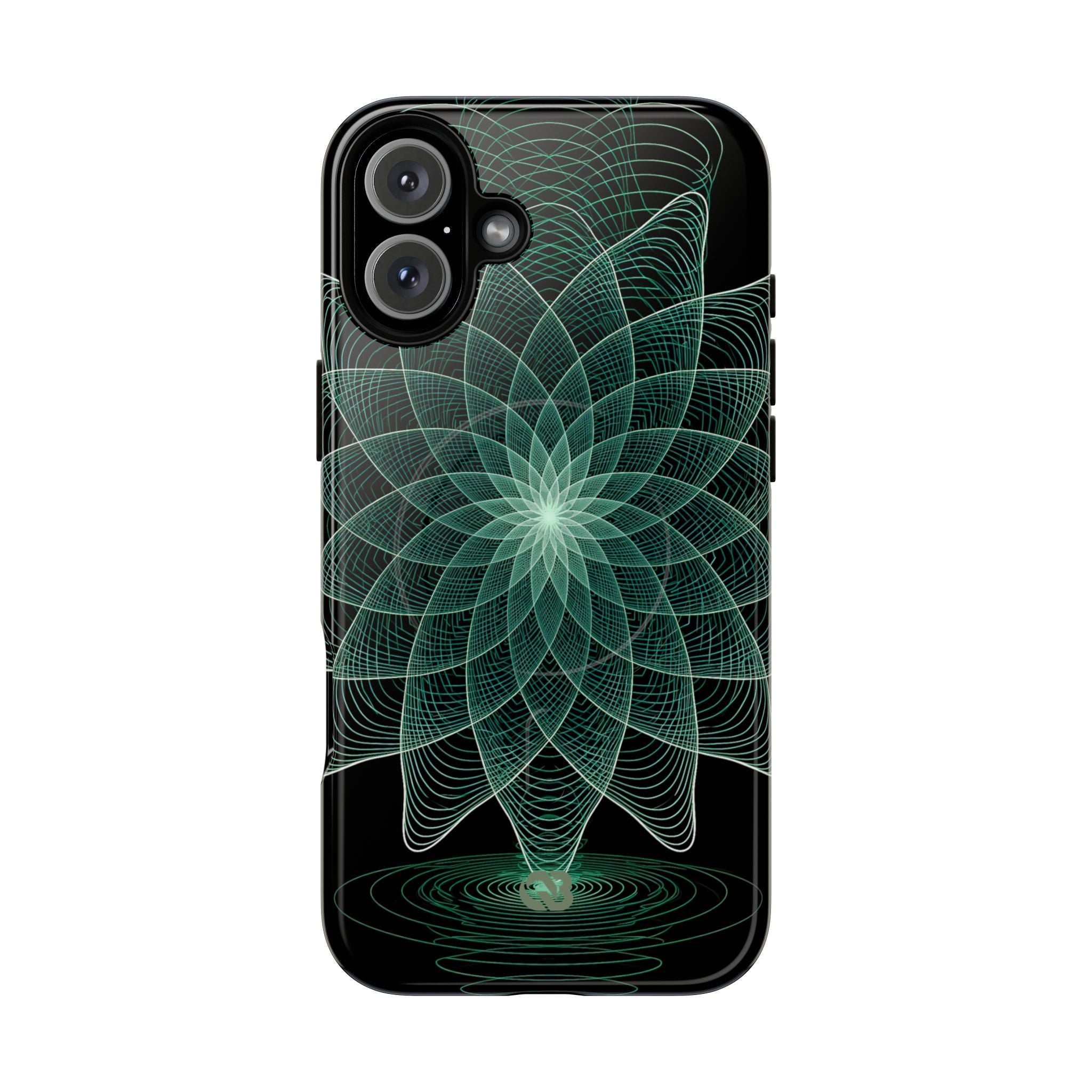Green Tough 2.0 Magsafe Phone Case for iPhone - Cyan Signal Bloom