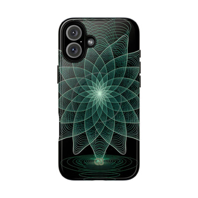 Green Tough 2.0 Magsafe Phone Case for iPhone - Cyan Signal Bloom