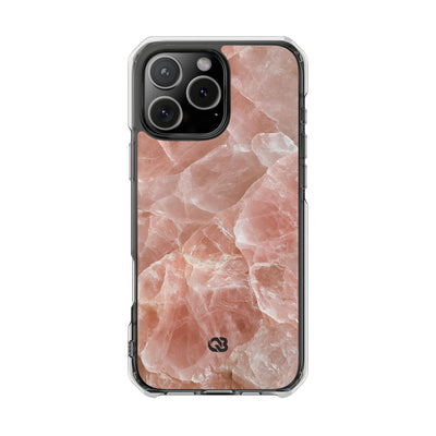 Rose Quartz Facet · Clear Impact Magnetic Phone Case for iPhone · Pink