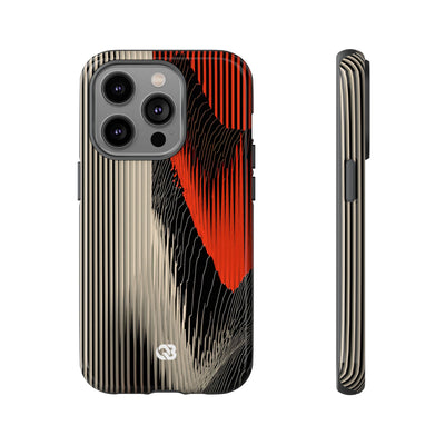 Red Tough Phone Case for iPhone - Crimson Pulse Topo
