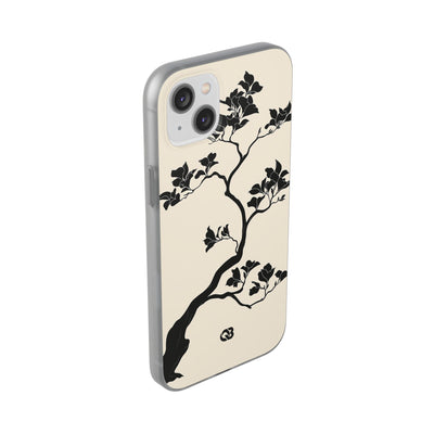 Beige Lite Phone Case for iPhone - Obsidian Bonsai Silhouette