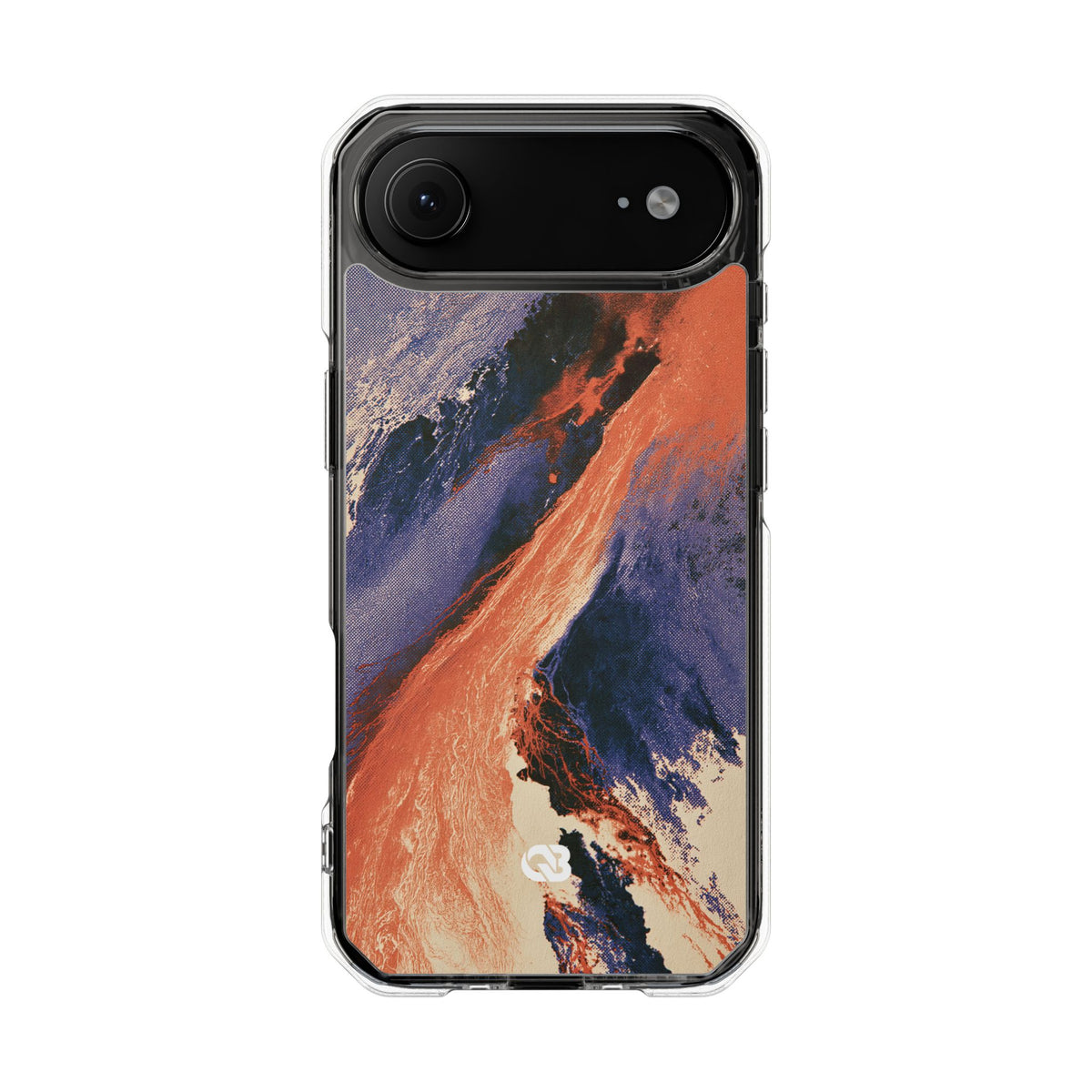 Solar Aura Drift · Clear Impact Magnetic Phone Case for iPhone · Orange