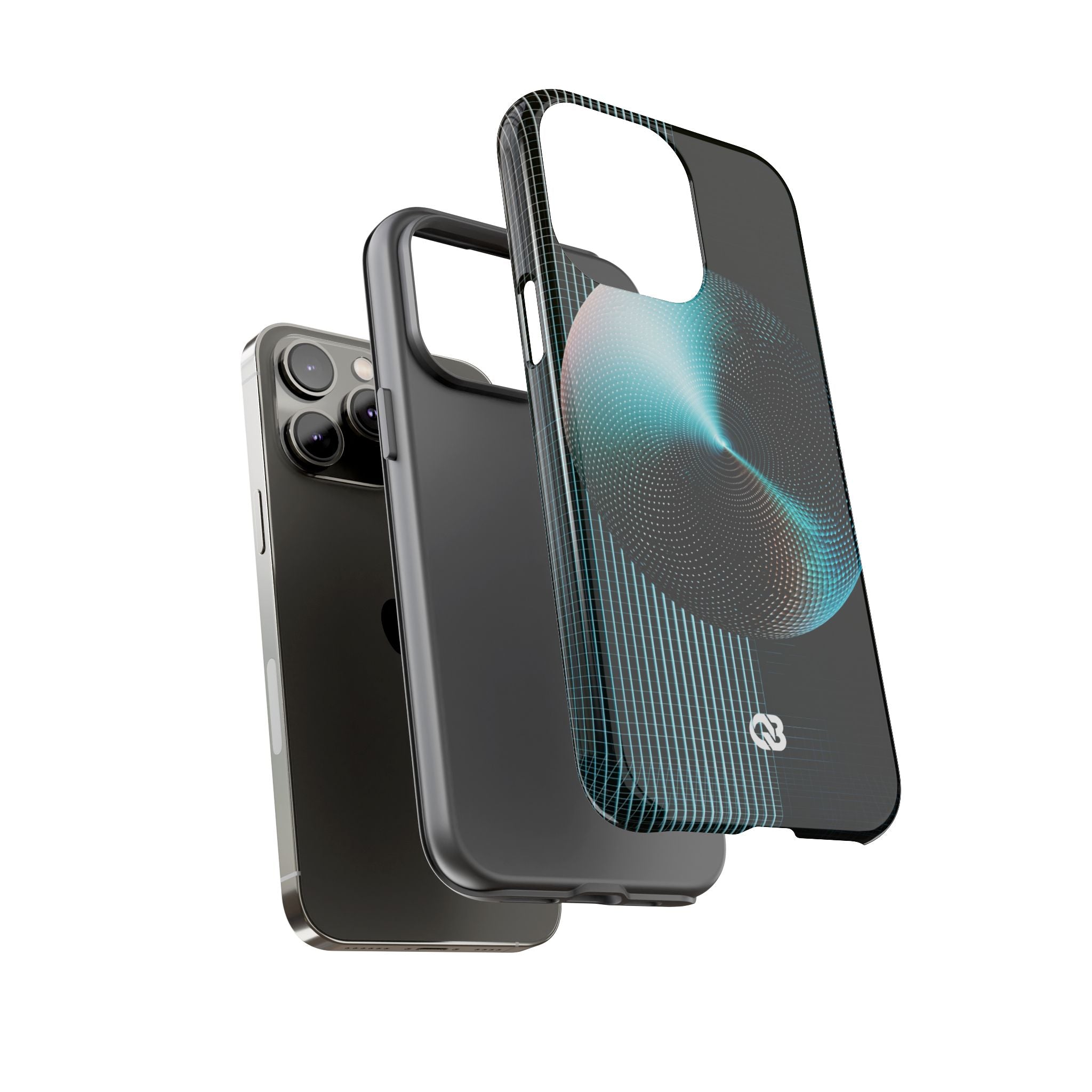 Blue Tough Phone Case for iPhone - Cyan Vector Sphere