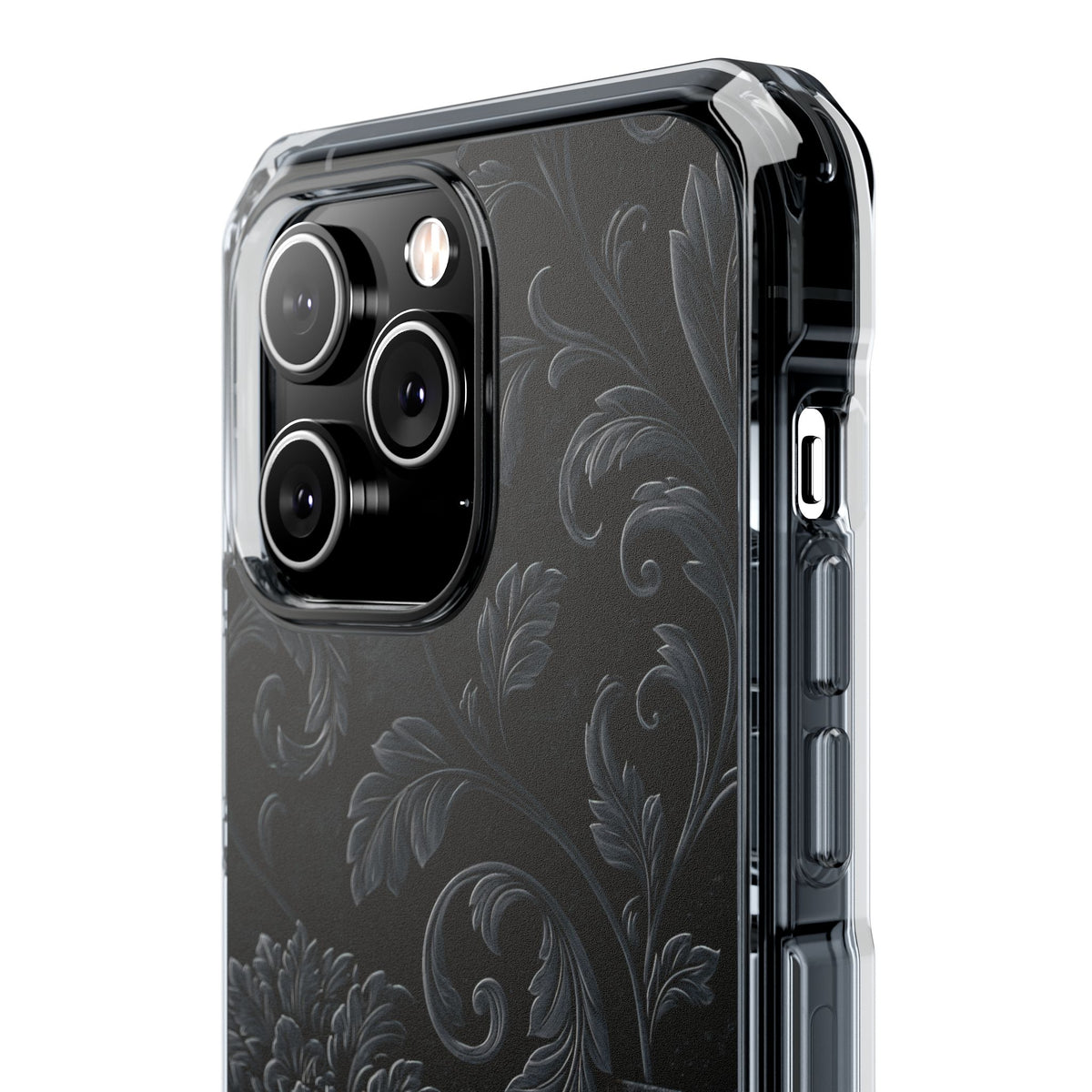 Obsidian Damask · Clear Impact Magnetic Phone Case for iPhone ·  Black