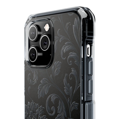 Obsidian Damask · Clear Impact Magnetic Phone Case for iPhone ·  Black