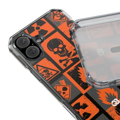 Urban Hazard · Clear Impact Magnetic Phone Case for iPhone · Orange