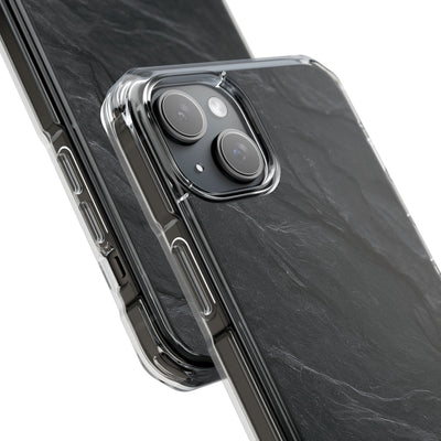 Dark Slate Strata · Clear Impact Magnetic Phone Case for iPhone ·  Black