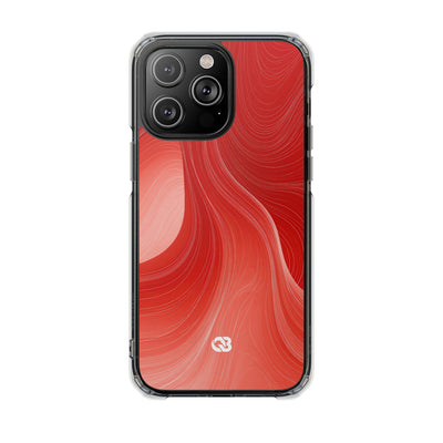 Red Impact MagSafe Phone Case for iPhone - Crimson Silk Strands