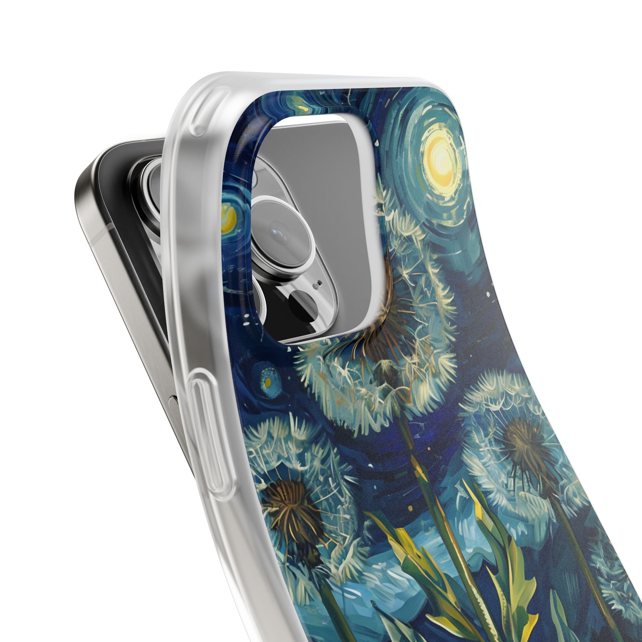 Starry Dandelion Swirl · Soft Phone Case for iPhone