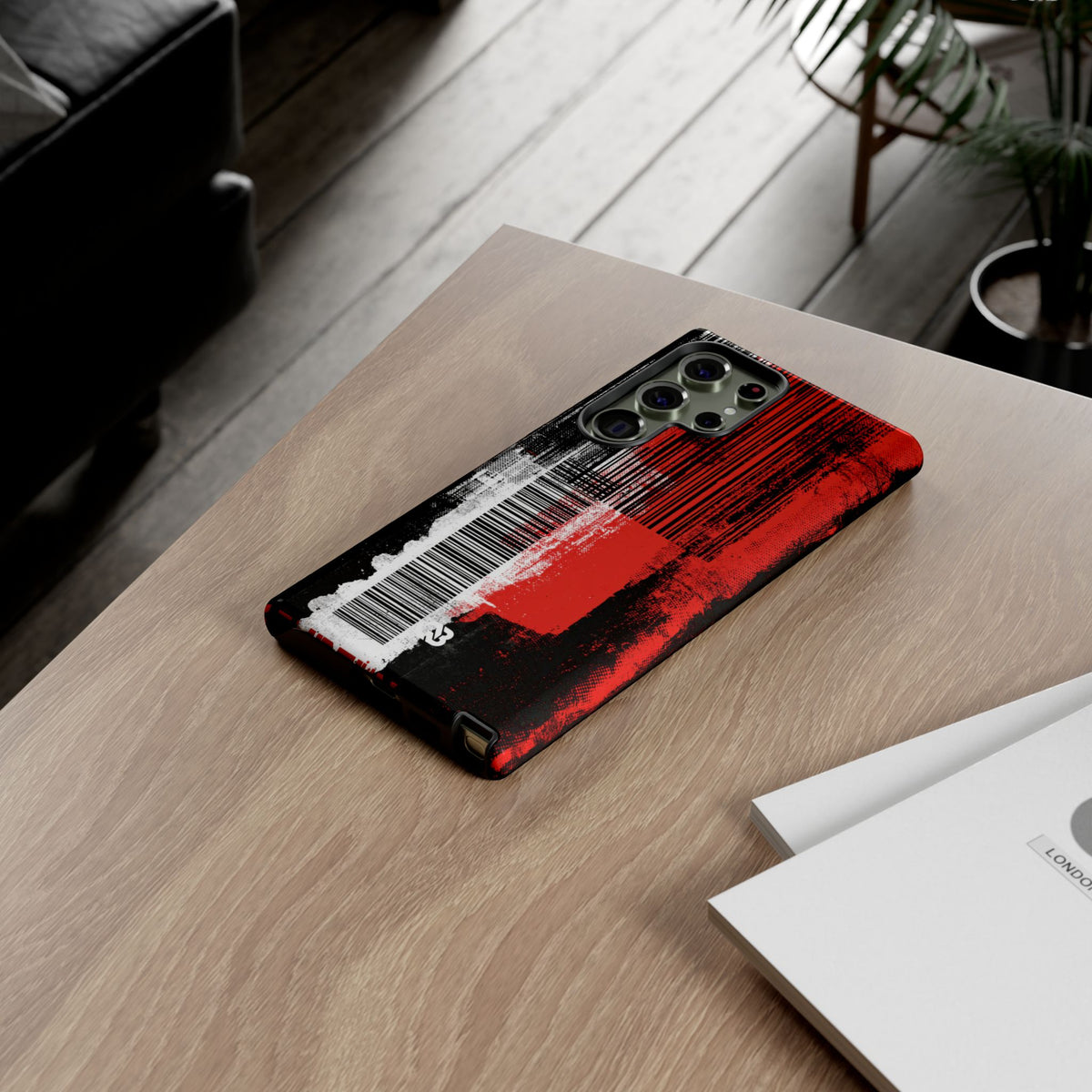Distorted Barcode · Tough Phone Case for Samsung · Black
