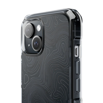 Black Impact MagSafe Phone Case for iPhone - Obsidian Ridge Topo