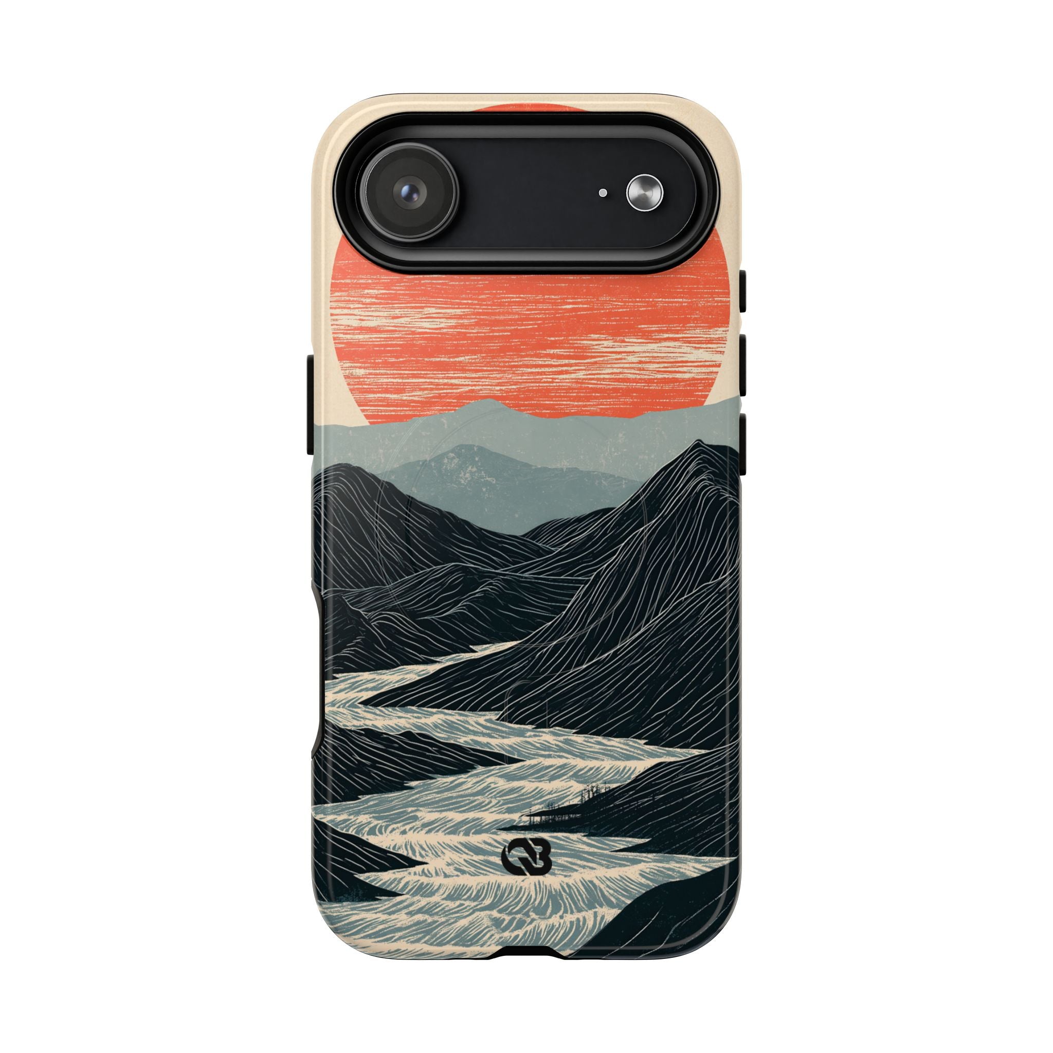 Beige Tough 2.0 Magsafe Phone Case for iPhone - Crimson Ridge Flow
