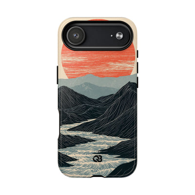 Beige Tough 2.0 Magsafe Phone Case for iPhone - Crimson Ridge Flow