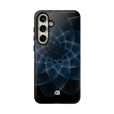 Blue Tough Phone Case for Samsung - Cobalt Geometric Bloom