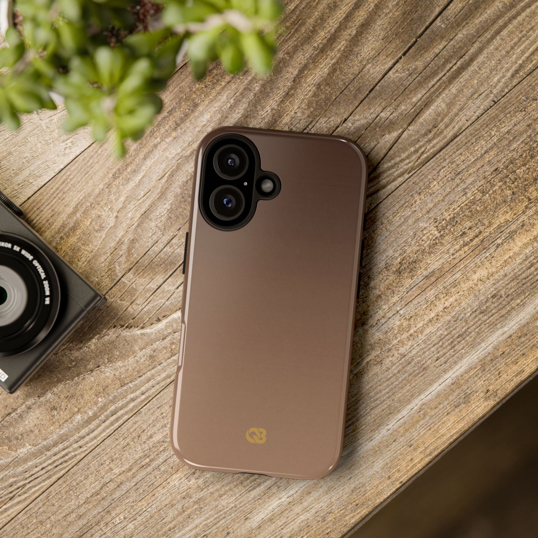 Brown Tough Phone Case for iPhone - Smoked Caramel Fade