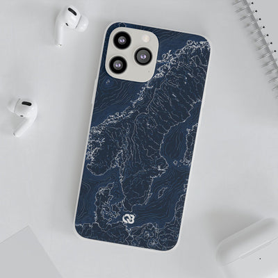 Nordic Contour Chart · Lite Phone Case for iPhone ·  Blue