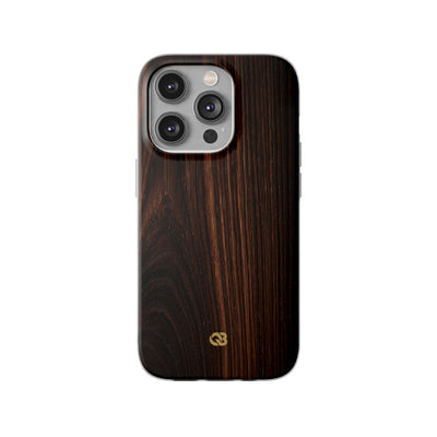Brown Lite Phone Case for iPhone - Burnished Mahogany Grain