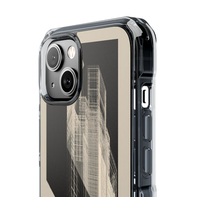 Beige Impact MagSafe Phone Case for iPhone - Monolith Urban Grid