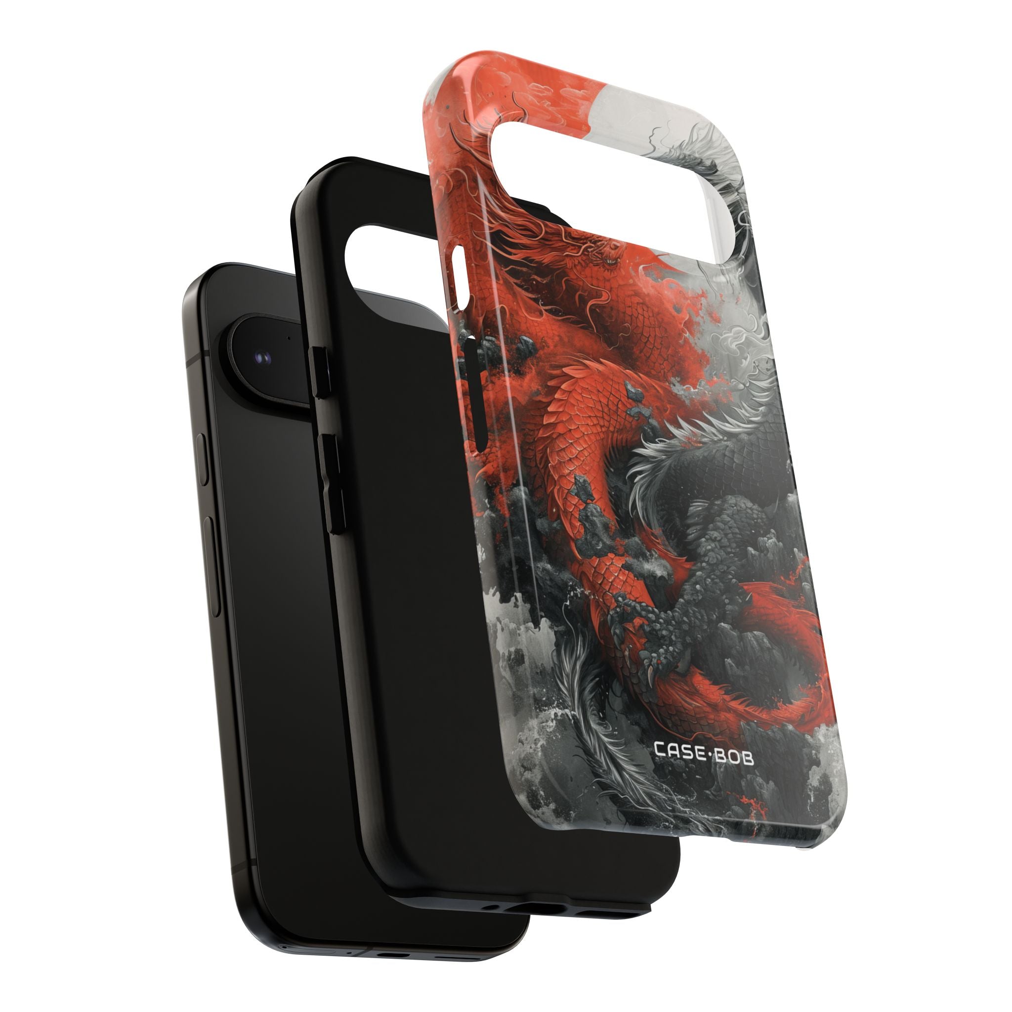 Twin Dragons Crimson Google Pixel 9 Pro Case - Tough