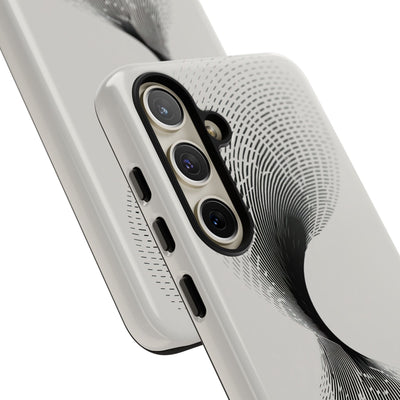 White Tough Phone Case for Samsung - Linear Torsion Grid