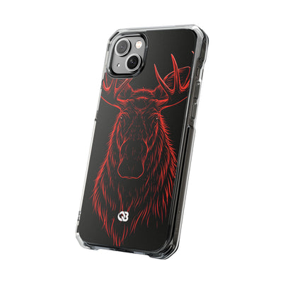 Nordic Moose Contour · Clear Impact Magnetic Phone Case for iPhone ·  Red