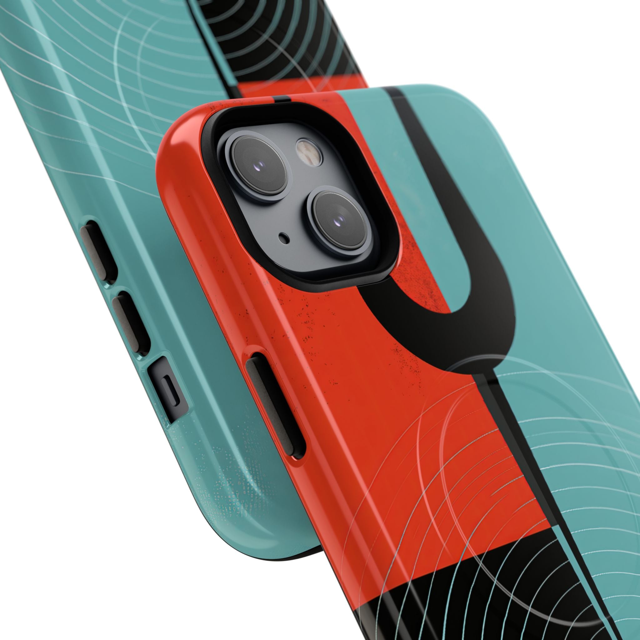 Teal Tough 2.0 Magsafe Phone Case for iPhone - Sonic Static Split