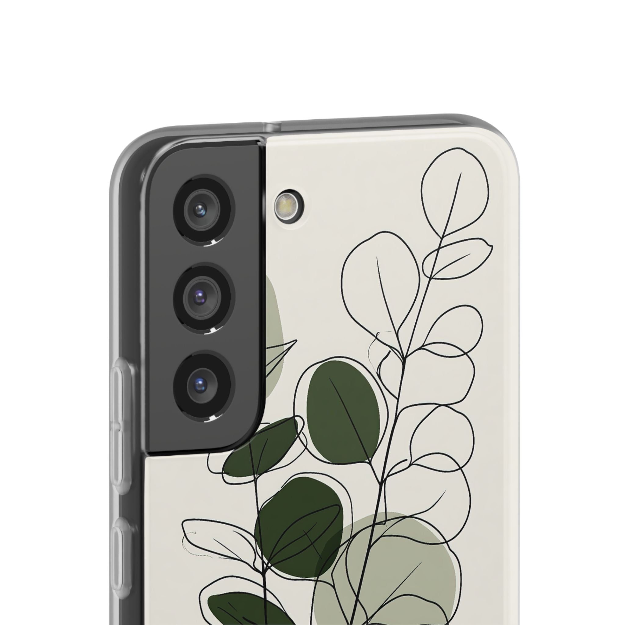 Green Lite Phone Case for Samsung - Muted Eucalyptus Sketch