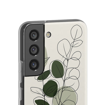 Green Lite Phone Case for Samsung - Muted Eucalyptus Sketch