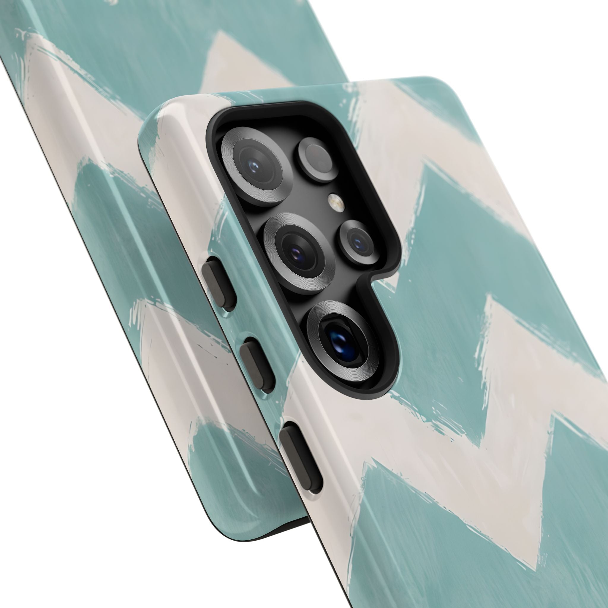 Teal Painted Chevron · Tough Phone Case for Samsung