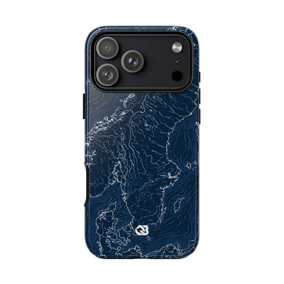 Nordic Contour Chart · Tough Phone Case for iPhone · Blue