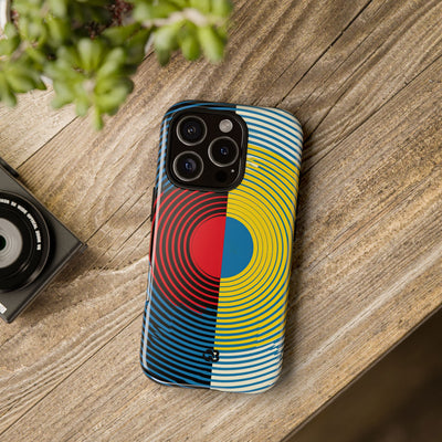 Blue Tough Phone Case for iPhone - Primary Circuit Orbit
