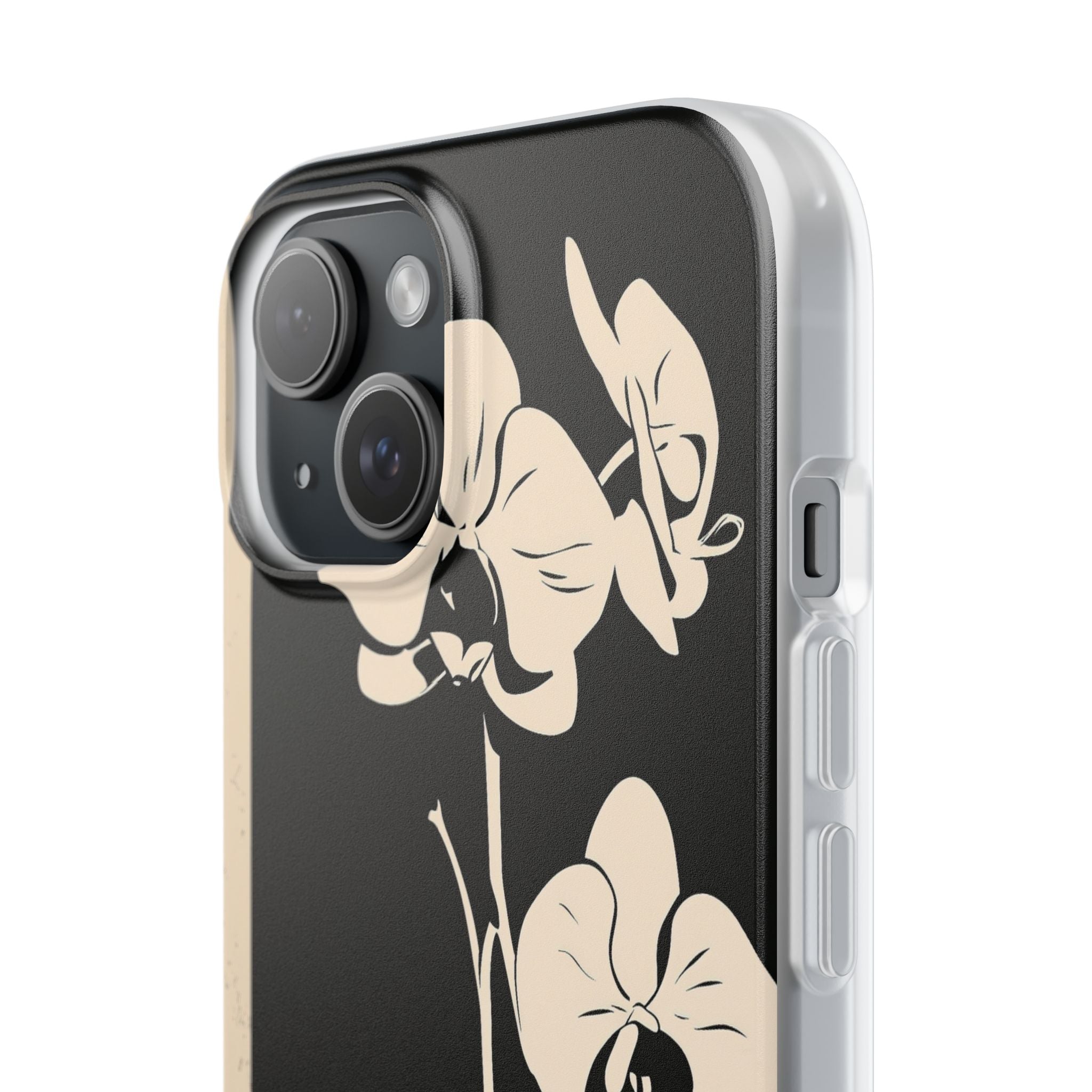 Black Lite Phone Case for iPhone - Obsidian Bone Orchid