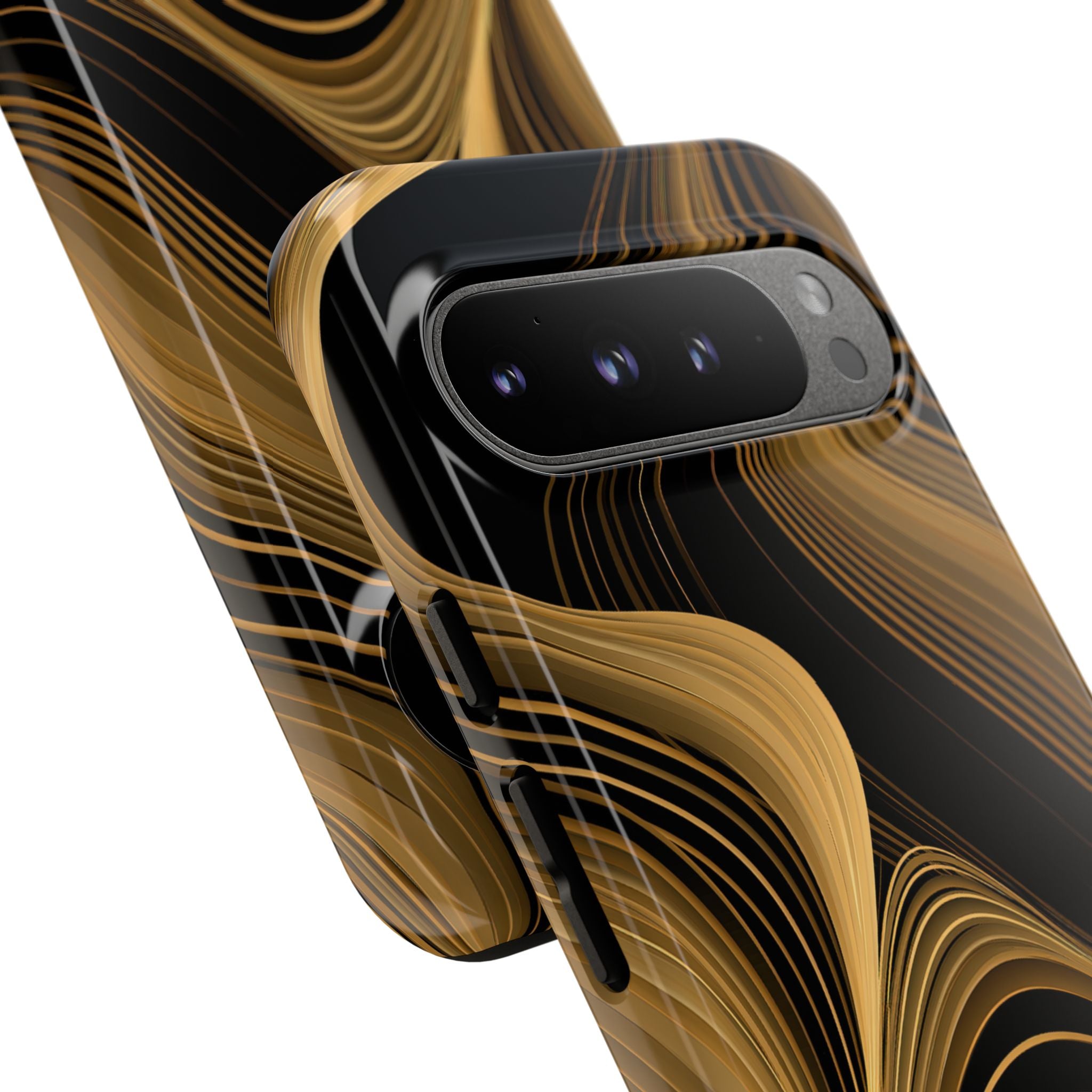 Gold Tough Phone Case for Google Pixel - Molten Copper Strands